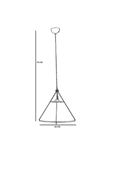 Lumexx ROMEO SİYAH HASIR SİYAH ABAJURLU SARKIT - Resim 4