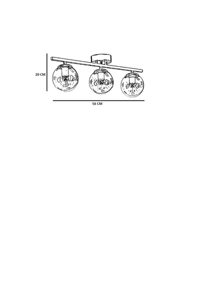 Lumexx YENİ CAN 3 LÜ MAT KROM BEYAZ CAMLI AVİZE - Resim 5
