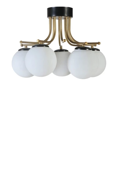 Lumexx ROMA 5 Lİ SİYAH BEYAZ CAMLI AVİZE ürün görseli