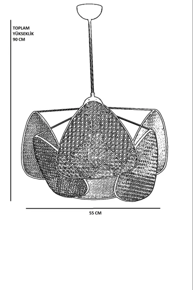 Lumexx HERA 6 LI RATTAN AVİZE - Resim 5