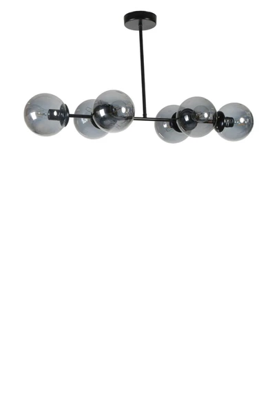 Lumexx YENİ FAVORİ 6 LI SİYAH FÜME CAMLI AVİZE - Resim 2