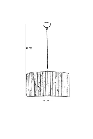 Lumexx BAMBU 04 ABAJURLU TEKLİ SARKIT AVİZE - Resim 3