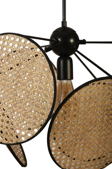 Lumexx HERA SİLİNDİR 6 LI RATTAN AVİZE - 4