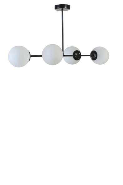 Lumexx YENİ FAVORİ 4 LÜ SİYAH BEYAZ CAMLI AVİZE - Resim 2