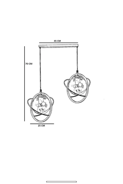 Lumexx NEPAL 2 Lİ SIRALI SİYAH BEYAZ CAMLI SARKIT - Resim 2
