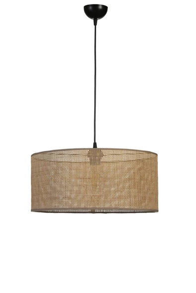 Lumexx ÖRGÜLÜ RATTAN ABAJURLU TEKLİ SARKIT AVİZE - Resim 2