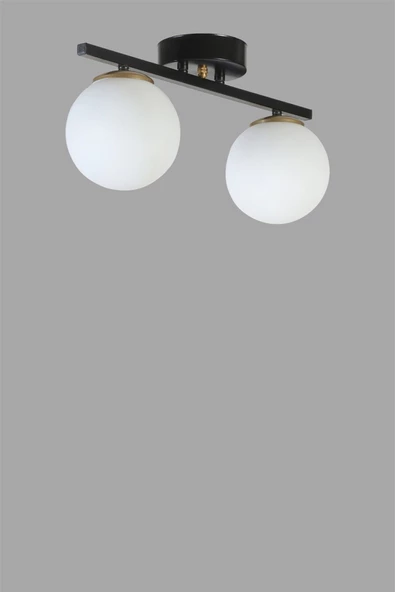 Lumexx YENİ CAN 2 Lİ SİYAH BEYAZ CAMLI AVİZE - Resim 3