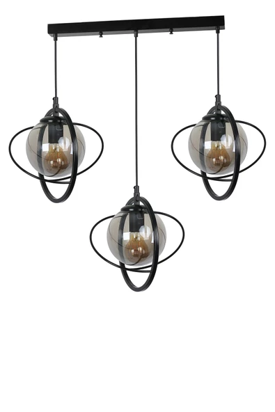 Lumexx NEPAL 3 LÜ SIRALI SİYAH FÜME CAMLI SARKIT ürün görseli