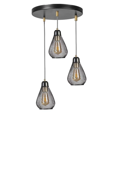 Lumexx ARMUT 3 LÜ TEPSİLİ SİYAH SARKIT
