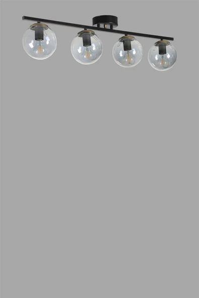 Lumexx YENİ CAN 4 LÜ SİYAH FÜME CAMLI AVİZE - Resim 3