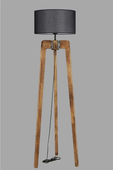 Lumexx Çağla Yanık Lambader Silindir Hasır Siyah Abajurlu - Resim 2