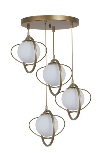 Lumexx NEPAL 4 LÜ TEPSİLİ ESKİTME BEYAZ CAMLI SARKIT - Resim 2