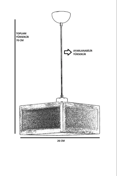 Lumexx KUMSAL BÜYÜK TEKLİ CEVİZ RATTAN AVİZE - 4