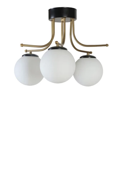 Lumexx ROMA 3 LÜ SİYAH BEYAZ CAMLI AVİZE ürün görseli