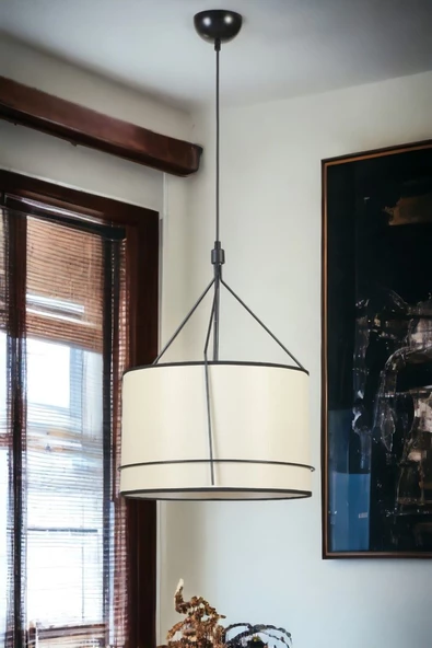 Lumexx VİOLET SİYAH FİNLİ KREM ABAJURLU SARKIT ürün görseli