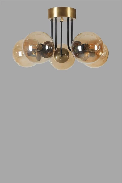 Lumexx PABLO 5 Lİ ESKİTME BAL CAMLI AVİZE - Resim 2