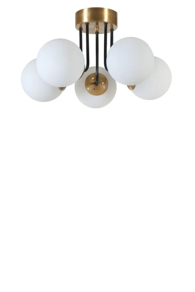 Lumexx PABLO 5 Lİ ESKİTME BEYAZ CAMLI AVİZE