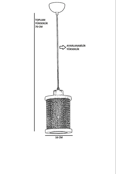 Lumexx GİZEM KÜÇÜK TEKLİ CEVİZ RATTAN SARKIT - 3