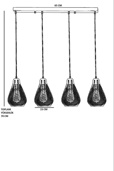 Lumexx ARMUT 4 LÜ SIRALI SİYAH SARKIT - Resim 3