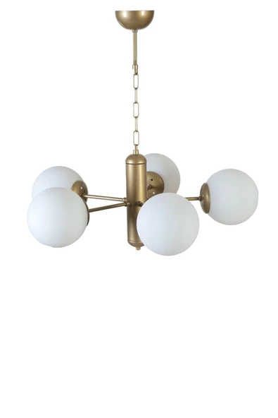 Lumexx BANKOK 5 Lİ ESKİTME BEYAZ CAMLI AVİZE - Resim 2