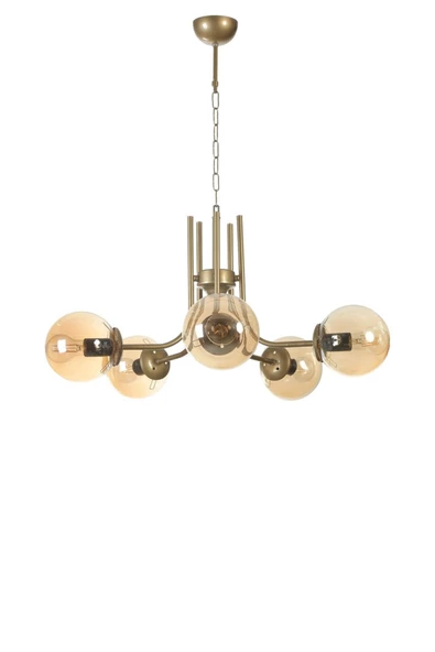 Lumexx NEVADA 5 Lİ ESKİTME BAL CAMLI AVİZE - Resim 2