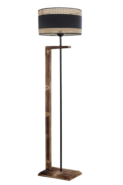 Lumexx Menekşe Yanık Lambader Silindir 03 Rattan Abajurlu - 2