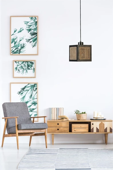 Lumexx KUMSAL TEKLİ SİYAH RATTAN SARKIT
