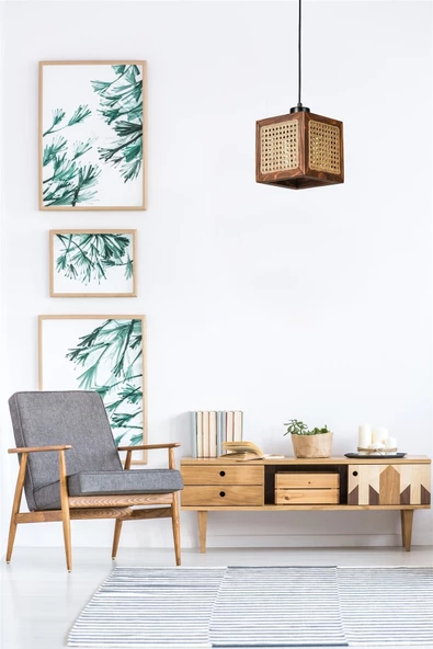 Lumexx KUMSAL TEKLİ CEVİZ RATTAN SARKIT