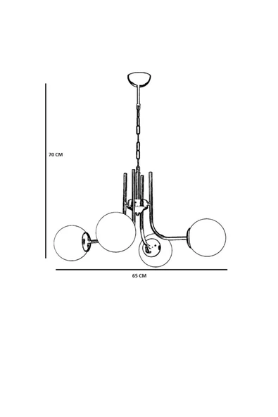 Lumexx NEVADA 4 LÜ ESKİTME BEYAZ CAMLI AVİZE - Resim 3
