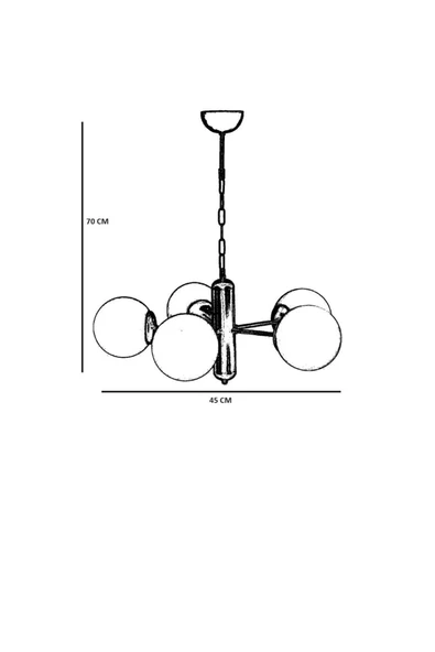 Lumexx BANKOK 5 Lİ ESKİTME BAL CAMLI AVİZE - Resim 4