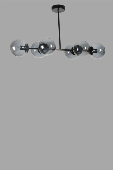 Lumexx YENİ FAVORİ 6 LI SİYAH FÜME CAMLI AVİZE - Resim 3