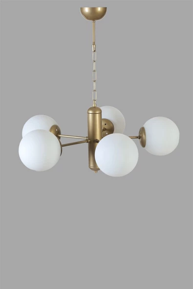 Lumexx BANKOK 5 Lİ ESKİTME BEYAZ CAMLI AVİZE - Resim 4