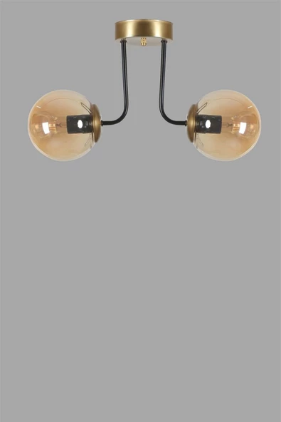 Lumexx PABLO 2 Lİ ESKİTME BAL CAMLI AVİZE - Resim 2