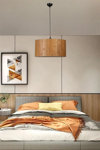 Lumexx BAMBU 01 ABAJURLU TEKLİ SARKIT AVİZE ürün görseli