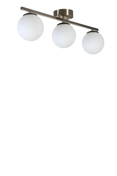 Lumexx YENİ CAN 3 LÜ MAT KROM BEYAZ CAMLI AVİZE - Resim 3