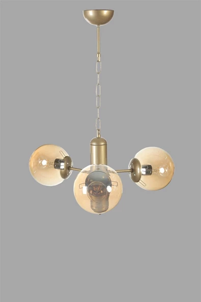 Lumexx BANKOK 3 LÜ ESKİTME BAL CAMLI AVİZE - Resim 2