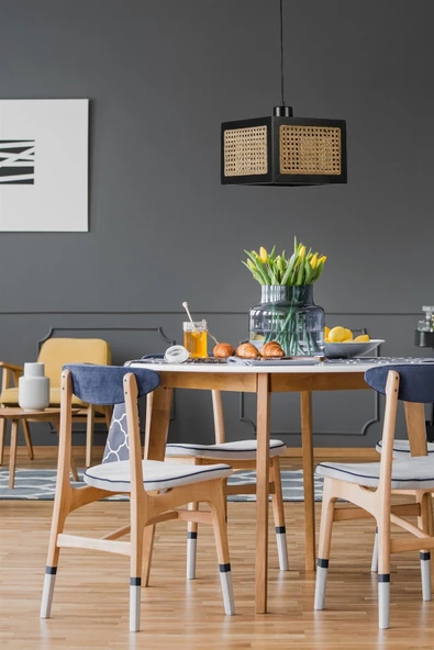 Lumexx KUMSAL BÜYÜK TEKLİ SİYAH RATTAN AVİZE ürün görseli