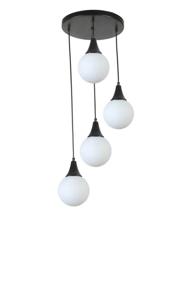 Lumexx AFRA 4 LÜ TEPSİLİ SİYAH BEYAZ CAMLI SARKIT ürün görseli