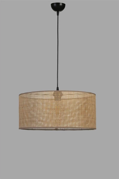 Lumexx ÖRGÜLÜ RATTAN ABAJURLU TEKLİ SARKIT AVİZE - Resim 3