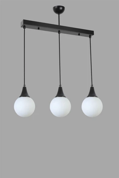 Lumexx AFRA 3 LÜ SIRALI SİYAH BEYAZ CAMLI SARKIT - Resim 2