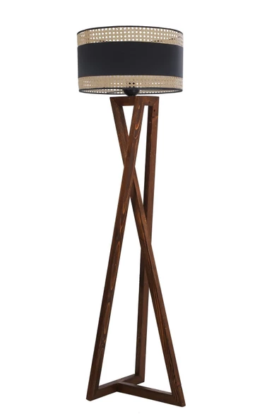 Lumexx Hiper Maçka Ceviz Lambader Silindir 03 Rattan Abajurlu 8636-1
