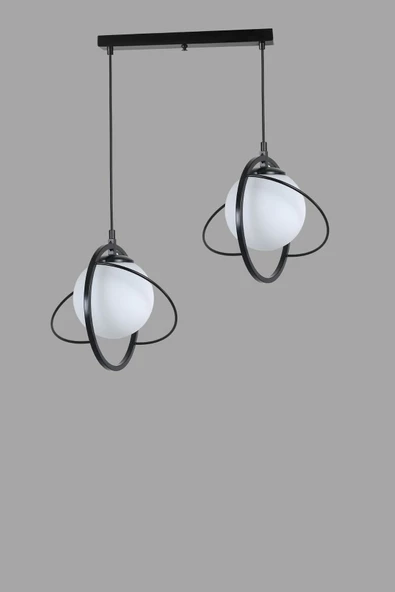 Lumexx NEPAL 2 Lİ SIRALI SİYAH BEYAZ CAMLI SARKIT - Resim 3