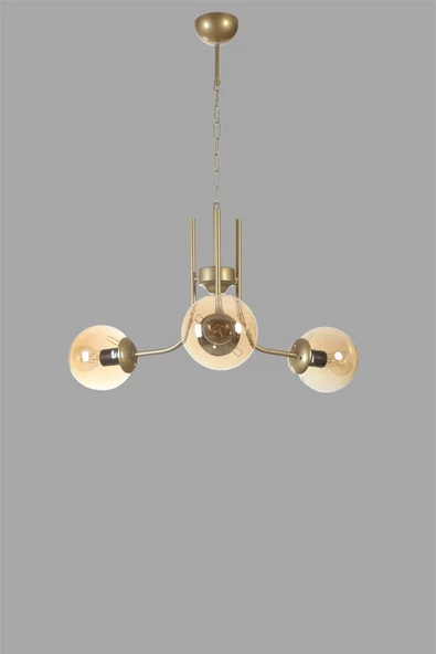 Lumexx NEVADA 3 LÜ ESKİTME BAL CAMLI AVİZE - Resim 2