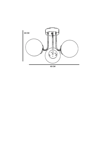 Lumexx PABLO 3 LÜ ESKİTME BAL CAMLI AVİZE - Resim 3