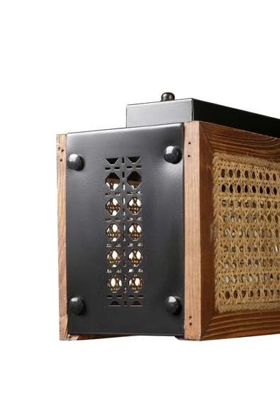 Lumexx KUMSAL DİKDÖRTGEN CEVİZ RATTAN AVİZE - Resim 4