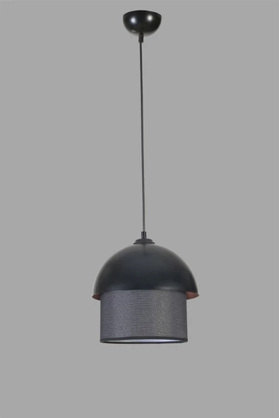 Lumexx RETRO 3 SİYAH  HASIR SİYAH ABAJURLU SARKIT - Resim 3