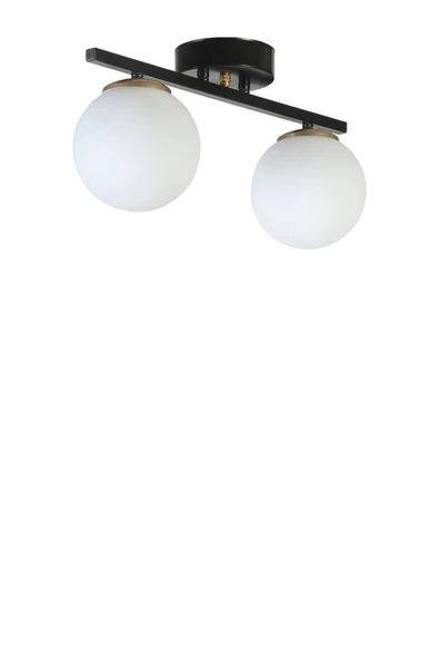 Lumexx YENİ CAN 2 Lİ SİYAH BEYAZ CAMLI AVİZE - Resim 2