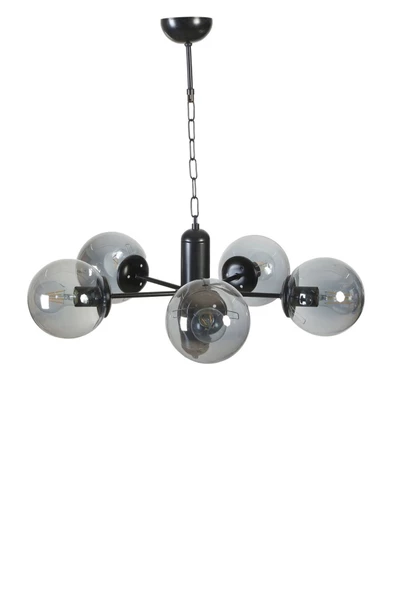 Lumexx BANKOK 5 Lİ SİYAH FÜME CAMLI AVİZE ürün görseli