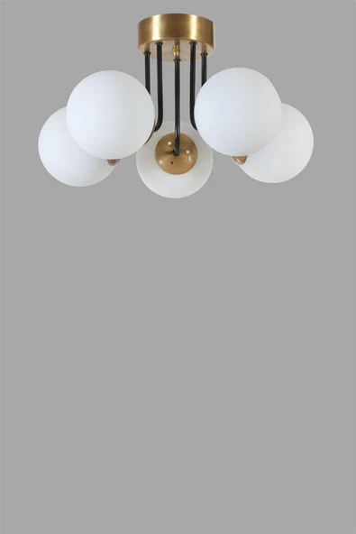 Lumexx PABLO 5 Lİ ESKİTME BEYAZ CAMLI AVİZE - 2