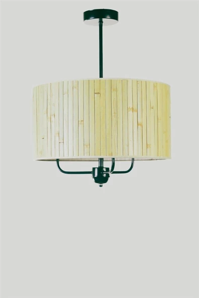 Lumexx BAMBU 08 ABAJURLU 3 LÜ SARKIT AVİZE - Resim 2